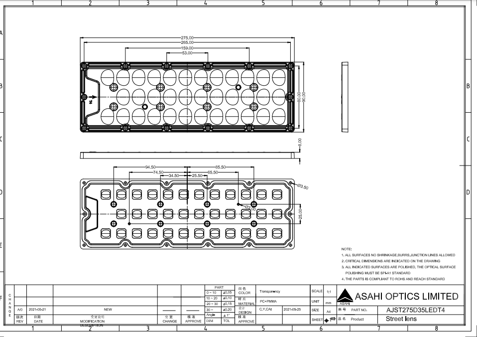 35 lens layout T4M Beam deisgned for Parking Area lighting drawing