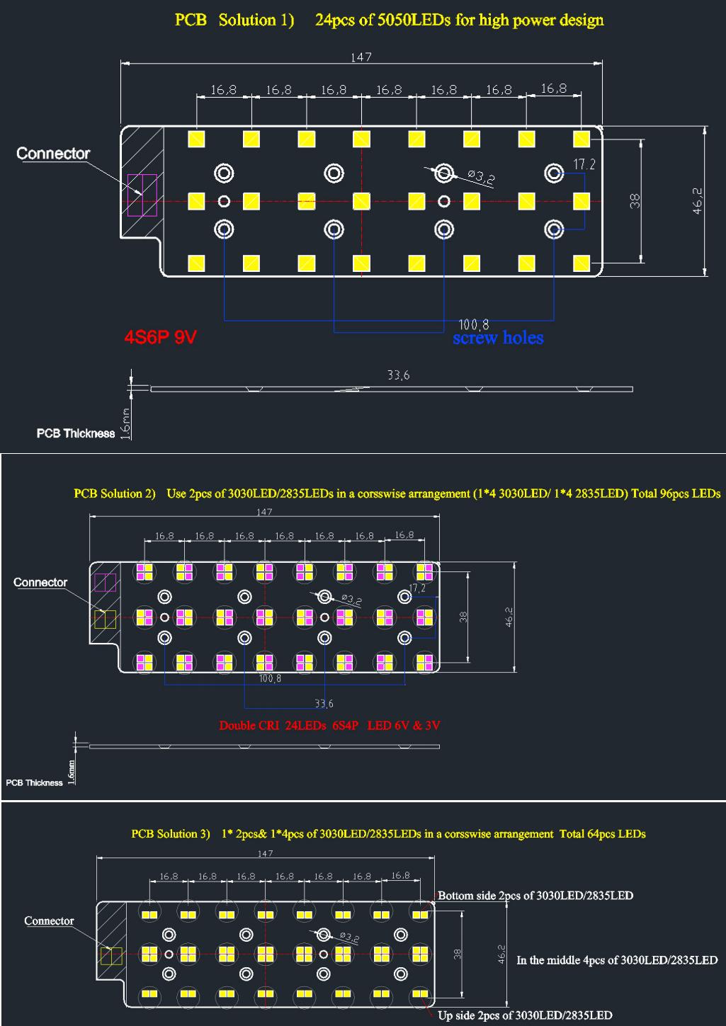 PCB solution- 24pes of 5050LEDs for high power design